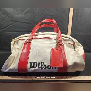 Vintage Wilson Leather Gym Bag White/Red Used
